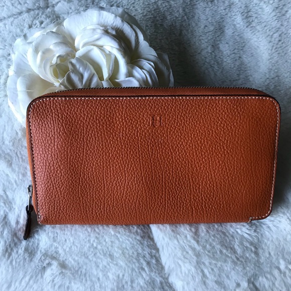 Hermès vintage wallet orange leather defects - Picture 1 of 8